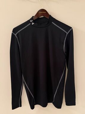 Under Armour Black Compression Top with Silver Logo